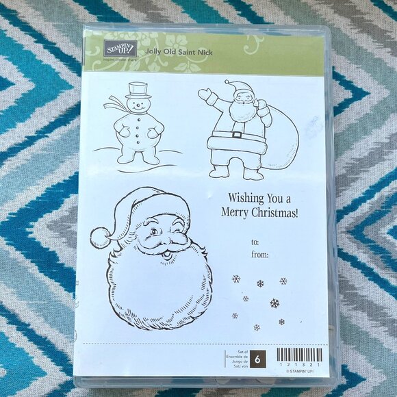 Stampin' Up! Jolly Old Saint Nick Clear Mount Cling Stamps, Set of 6 Stamps - Picture 1 of 7